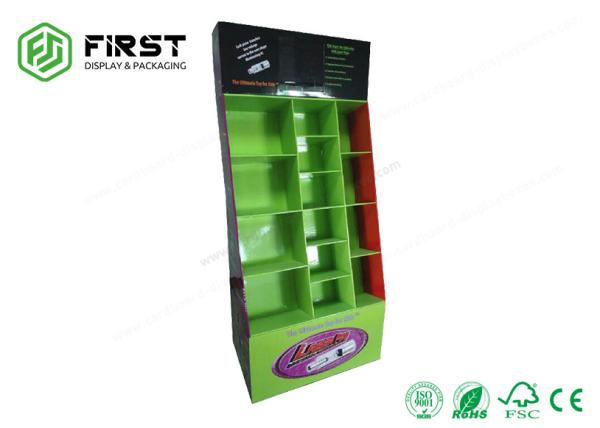 Stable Corrugated Pop Displays , Full Color Printing Paper Floor Display Stand For Advertising