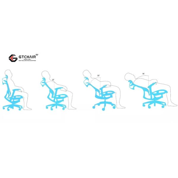 High Back Adjustable Swivel Chair With Armrest Ergonomic Lumbar Support