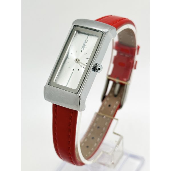 Красный кожаный ремень Леди кварцевые часы Мода кварцевые кожаные ремни наручные часы