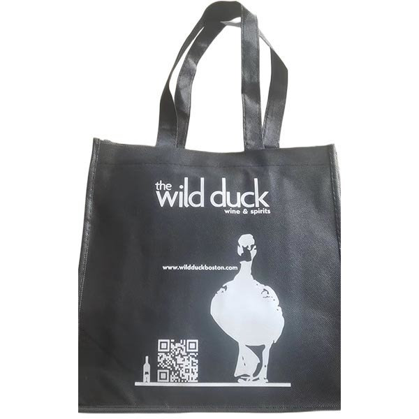 Six Bottle Black Wine Non Woven Bag 10.5'' X 11'' X 7.5''