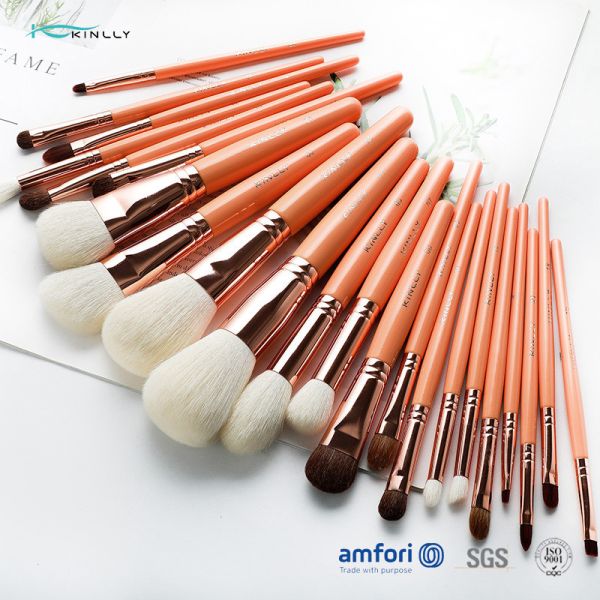 деревянный макияж ручки 22pcs чистит щеткой с естественными волосами и деревянной ручкой