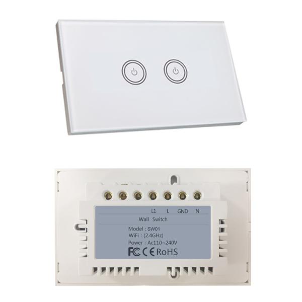 1800w WIFI Smart Wall Light Switch 1/2/3 Gang Glass Panel AC 110V-240V 50Hz~60Hz