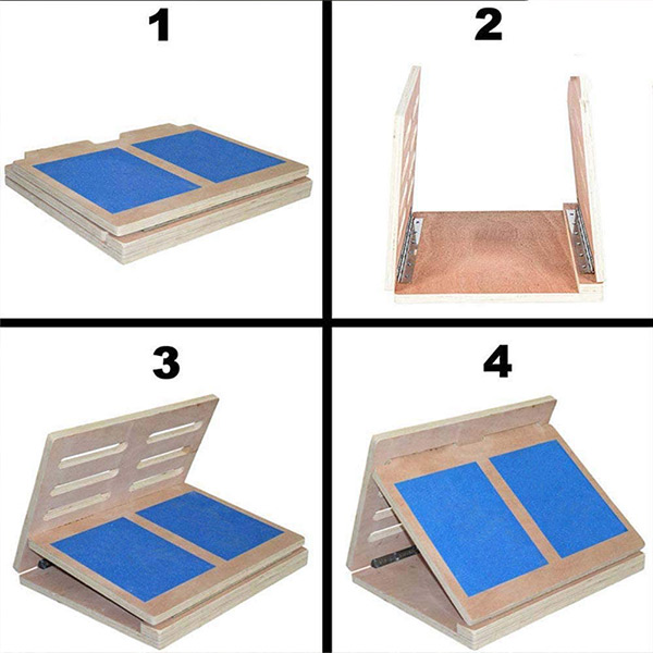 Blue Portable Wooden Calf Stretcher Adjustable Wooden Fitness Equipment