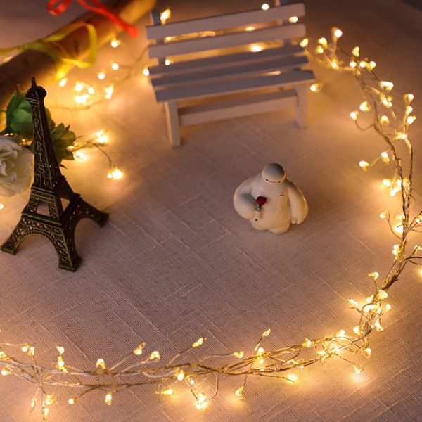 LED Indoor String Lights Warm White Plug In/Battery Powered Christmas Lights for Wedding Party Indoor Outdoor Decorations