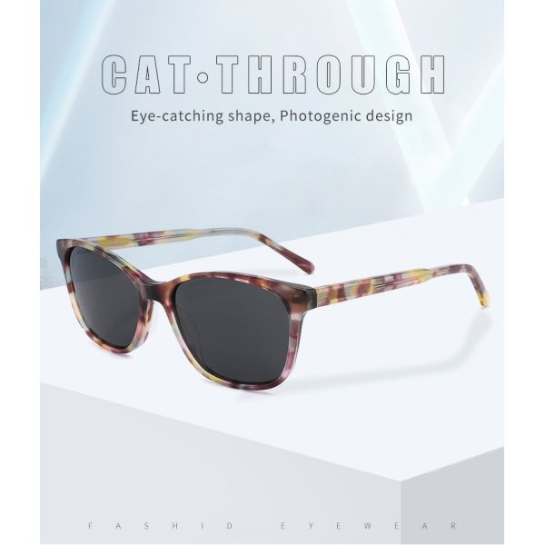 Изготовленный на заказ OEM солнечных очков рамки ацетата логотипа, красочные стекла Солнца для женщин