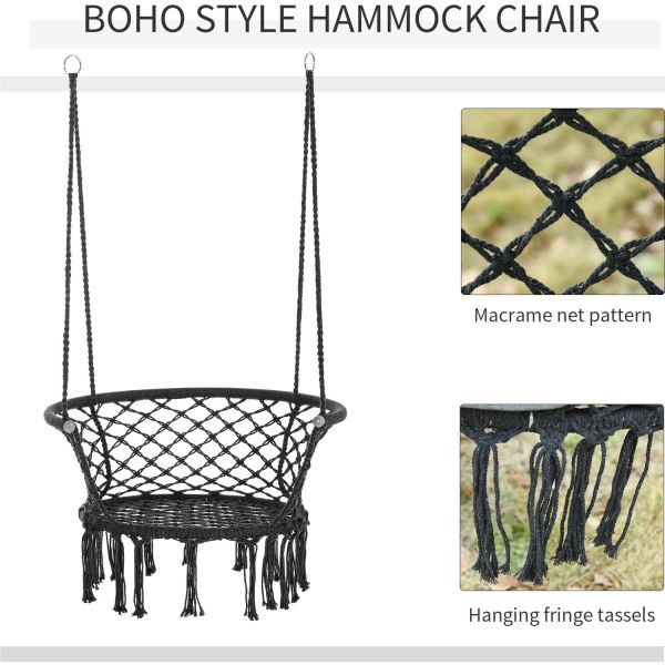Outdoor Furniture Macrame Cotton Rope Hammock Chair Swings for Indoor and Outdoor