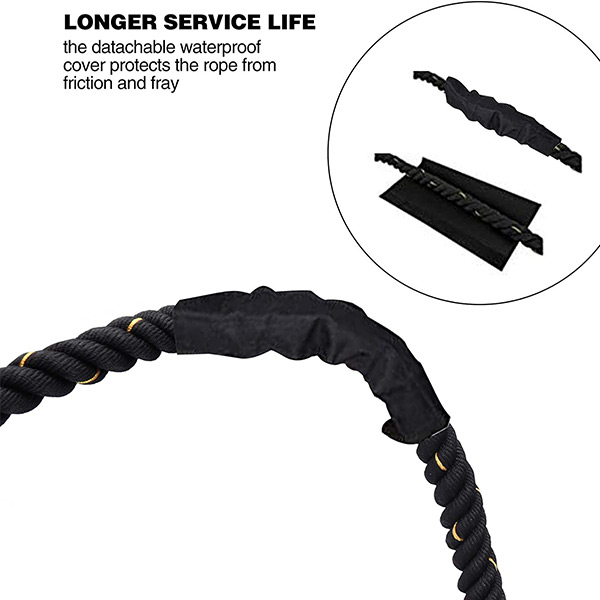 Waterproof Grip Ends Battle Training Rope Gym Heavy Jump Ropes