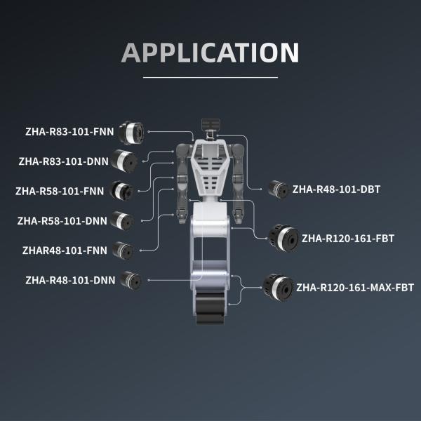 ZBDynamiX ZHA-R68-101-DNN-CO-I Integrated Harmonic Joint Actuator | 82 Nm Peak Torque, 101:1 Ratio, OD68 mm