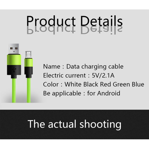 5V 2.1A Fast Charging Adapter Micro USB Data Cable A Male to Micro B