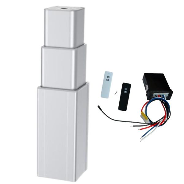 24VDC 6000N リモコン付き角型リフティングコラムシステム – 165×165mm 8mm/秒