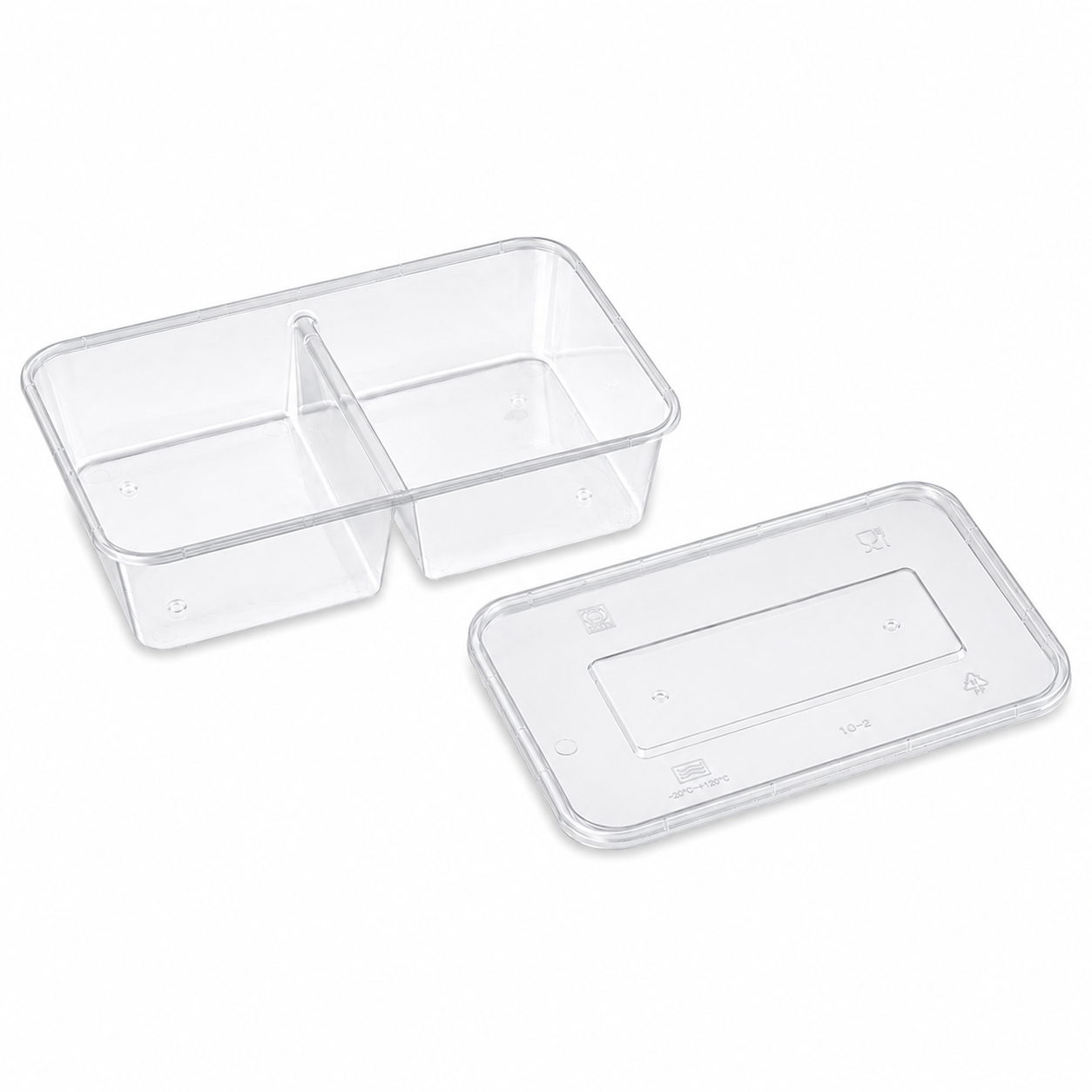 650ml PP Food Containers Two Compartment Balanced Meal Prep Box with Lid