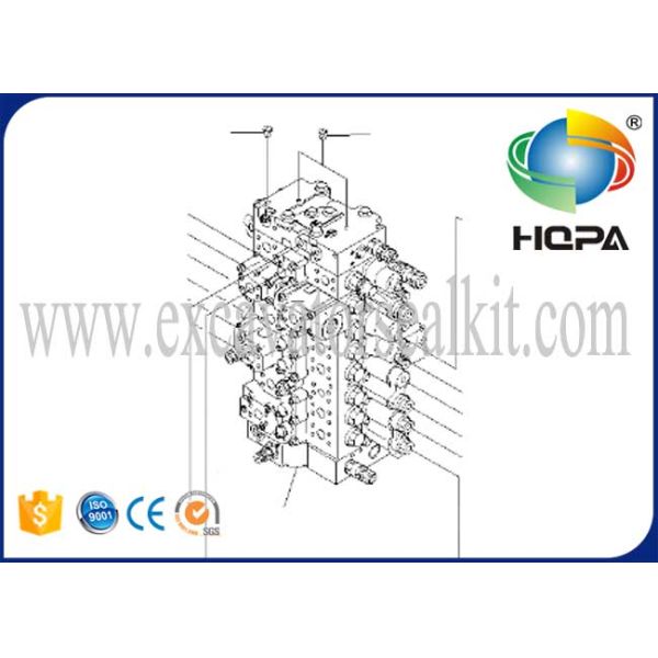 PC300-7 Excavator Hydraulic Parts Control Valve 723-48-26101 723-48-26102 723-48-26103