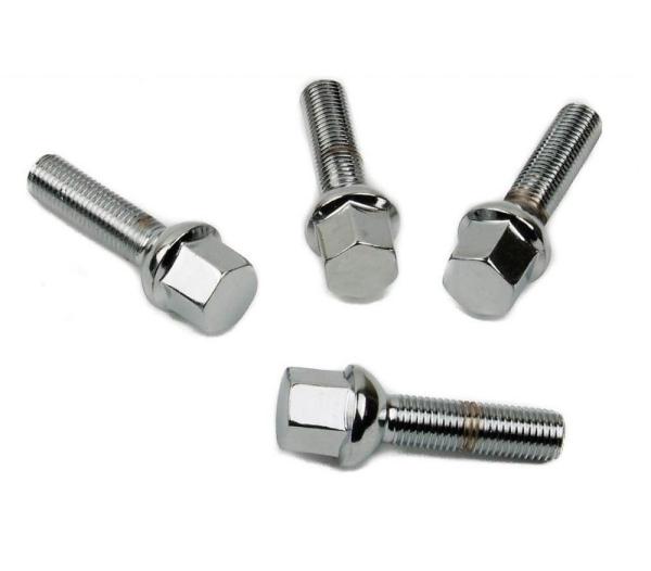 Silver Car Tire Wheel Lug Bolts Radius R13 Ball Seat Apply To BMW Series