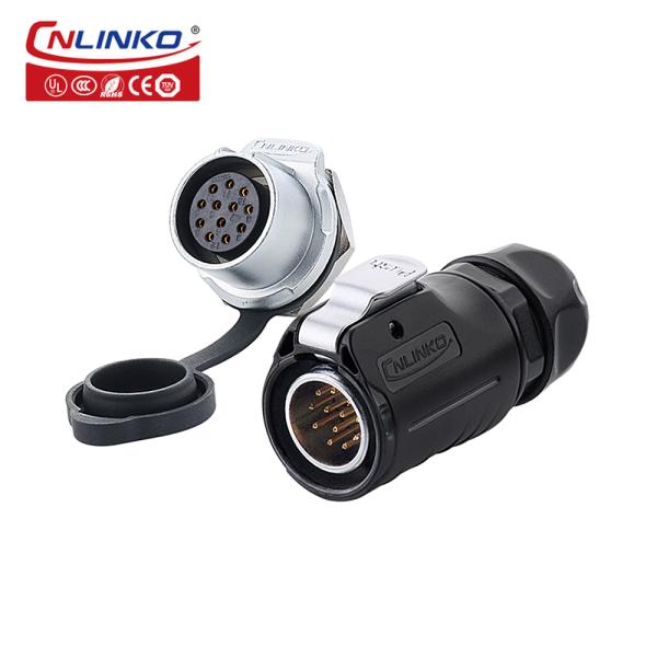 CNLINKO Multi Pin Industrial Connector 12 Pin Outdoor IP68 Waterproof Connector 12 Pin Socket