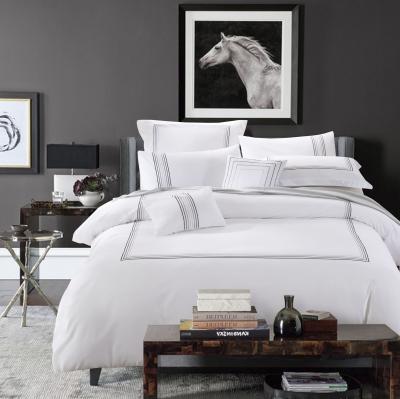 128x68 Плотность ткани Вышивка Белый компот набор Покрытие одеяла для гостиничного постельного белья