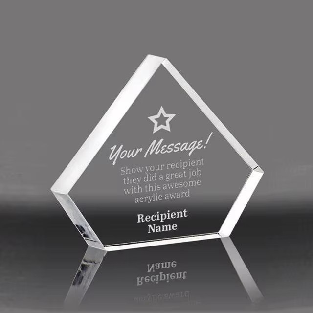 Custom Acrylic Awards Trophy Blank With / Without Base Plexiglass Awards