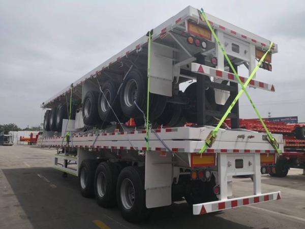 CIMC New 3-Axle Flatbed Skeleton Semi-Trailer Steel Container Truck with Wabco Brake System