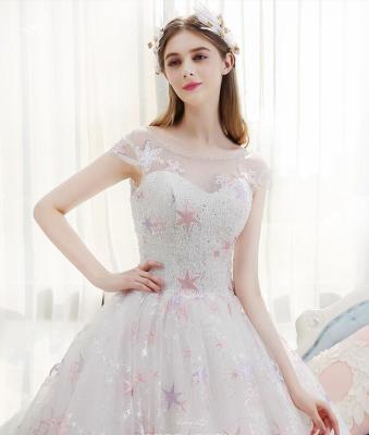 2018 summer new style mesh based Star  embroidery lace fabric /children'dress fabric