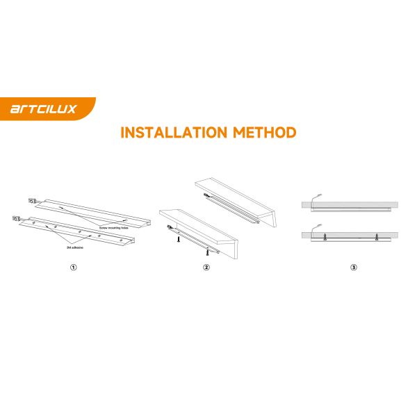 Éclairage en aluminium argenté pour chambre à coucher avec installation facile et CCT 3000-4000-6000K