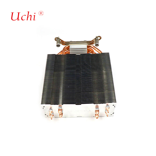 Clip-type Zipper Fin Computer CPU Heat Sink With 4 Heat Pipes