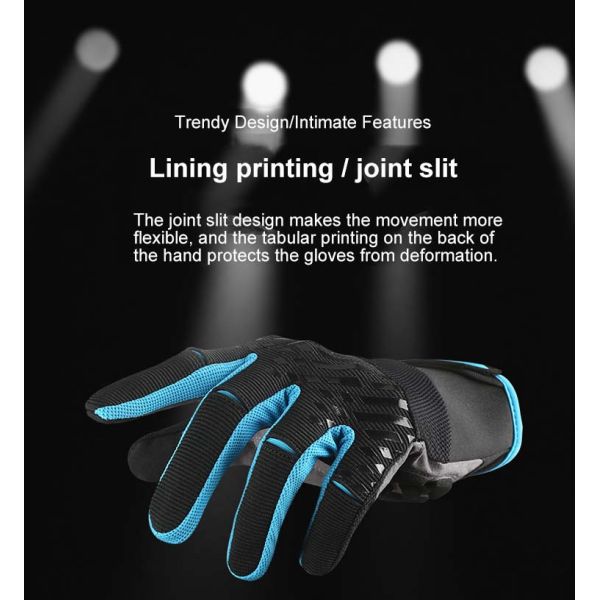 Adjustable Wrist Strap Full Finger Shock Absorbing Touch Screen Outdoor Riding Non-Slip Gloves S-M-L-XL