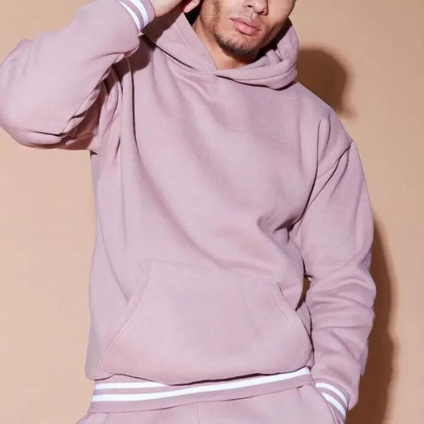                  Custom Cotton Sports Plus Size Men′s Jogger Sweatsuit Gym Plain Fleece Winter Pink Jogging Hoodies Tracksuits Apparel Set             