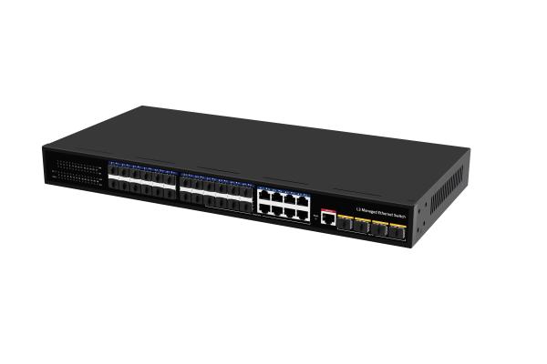 Commutateur Ethernet 10G pour ordinateur de bureau Commutateur à fibre optique géré L3 24*1,25G Ports RJ45+4*10G Ports à fibre SFP+