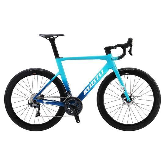Bicicleta dobro da estrada do freio de disco KOOTU, bicicleta preta de carbono T800 e azul da estrada