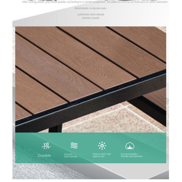 Contemporary Plastic Wood Formosa Outdoor Dining Furniture Table And Chair Set For Villa Garden