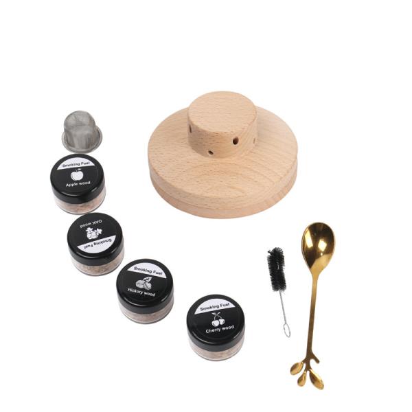 Wood Cocktail Smoker Kit Bourbon Old Fashioned Smoker Set Include Four Flavors Wood Chips for Drink Whiskey Smoker Gifts For Men