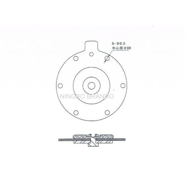 Pulse Valve Repair Kit Solenoid Valve Diaphragm With Center Distance 98mm