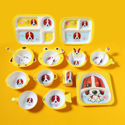 Комплект обедающего детей меламина с качеством еды Эко шаров и чашек плит дружелюбным