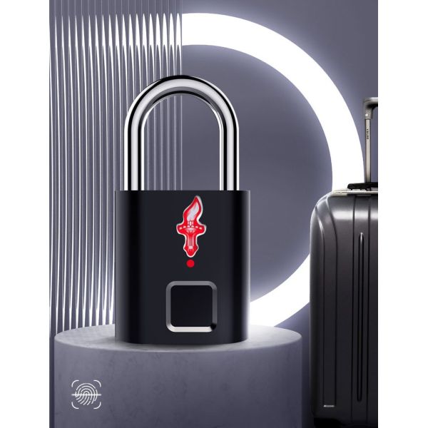 Hot Selling Durable Biometric 10 Fingerprints TSA Smart Fingerprint Padlock Custom Luggage Security with Travel Luggage