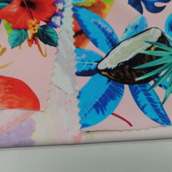 Доказательство напечатанное нейлоном лайкра 85% ткани 150cm Breathable УЛЬТРАФИОЛЕТОВОЕ 140D+20D