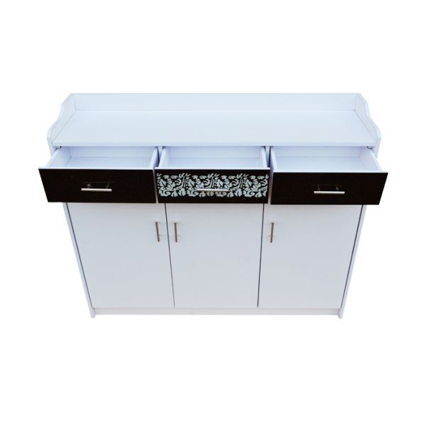 Taille en bois des portes 100cm du Cabinet 3 de Cabinet de chaussure de forces de défense principale de mélamine