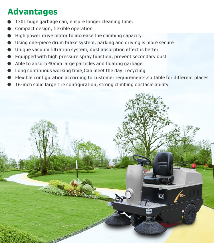 4020W Operating Motor Power Road Sweeper Machine with Half-closed Cab Style LFS15A