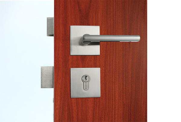 Entry Satin Nickel Lever Modern Mortise Lockset Handle Zinc Alloy