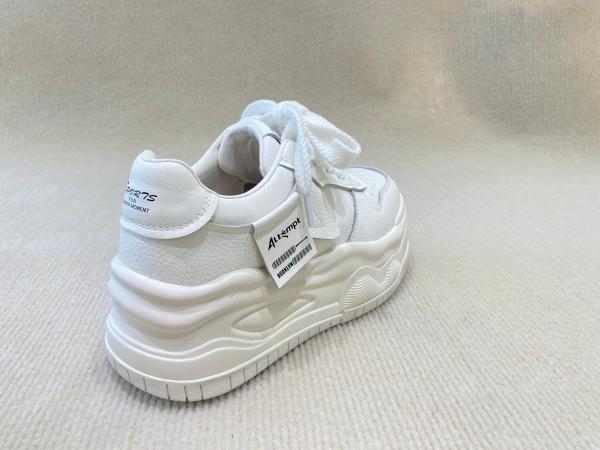 Autumn White Canvas Trainers Heightening Womens White Leather Casual Sneakers