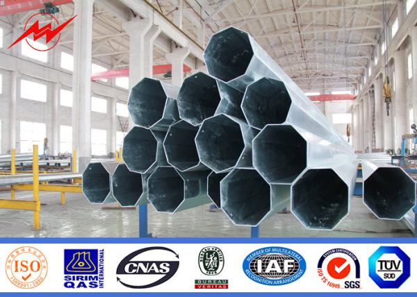 Polygonal 40FT 69kv Metal Steel Utility Poles Galvanized Surface Treatment ASTM A123