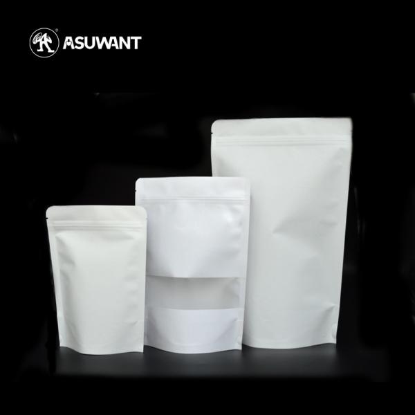 O branco claro da janela imprimiu o logotipo personalizado 25KG natural do alimento dos sacos de papel de Kraft