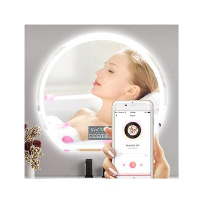 3000K - 6000K Bluetooth Music Mirror Customized Round LED Vanity Mirror