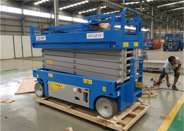 Movable Stationary Mobile Scissor Lift , Tilting Mechanical Scissor Lift Manual Type