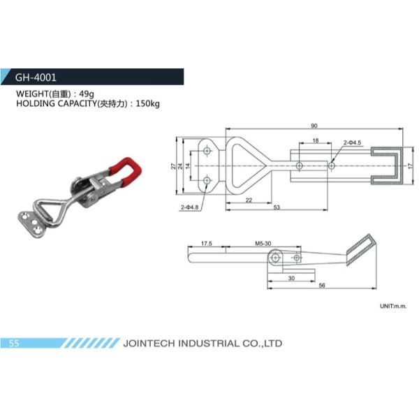 150kg Smoke Cover Horizontal Stainless Steel Latch Clamp