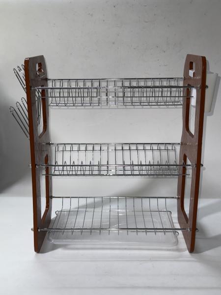 17pcs  3 layers  dish rack ,bowl drainer ,  Drain water ,with House shape ,stainless steel +pp ,16pcs to 22pcs dish