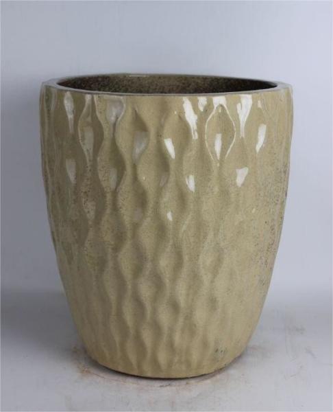 Round Shape Glazed Outdoor Plant Pot