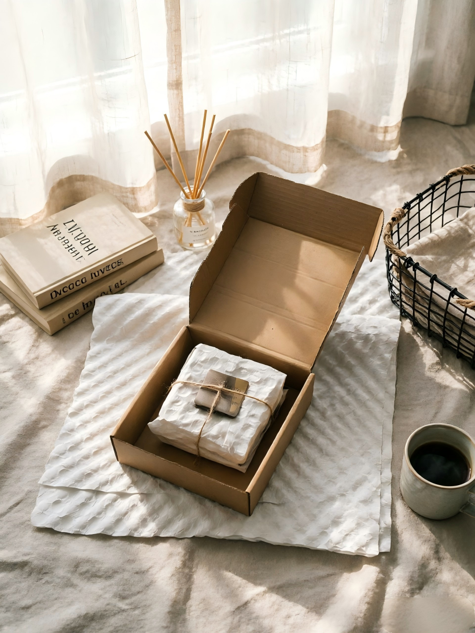 White Embossed Kraft Paper for Gift Box Inner Packaging – Bubble Texture Cushioning for Premium Gifts