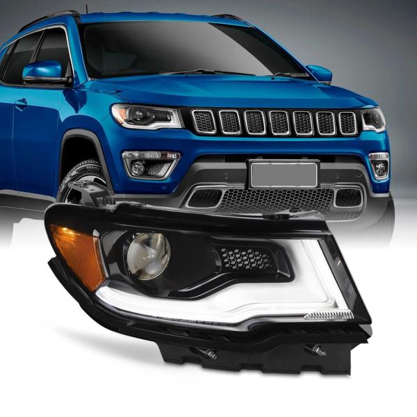 Para faros delanteros de coche con proyector y tubo LED DRL para Jeep Compass Halogen o HID/Xenon 2017-2021