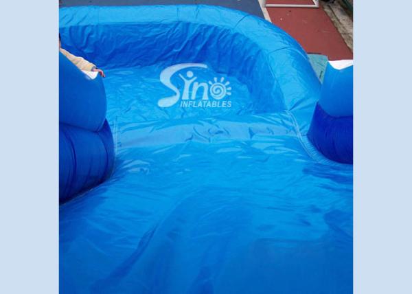 Front load ocean blue inflatable wet slide with pool for kids outdoor parties