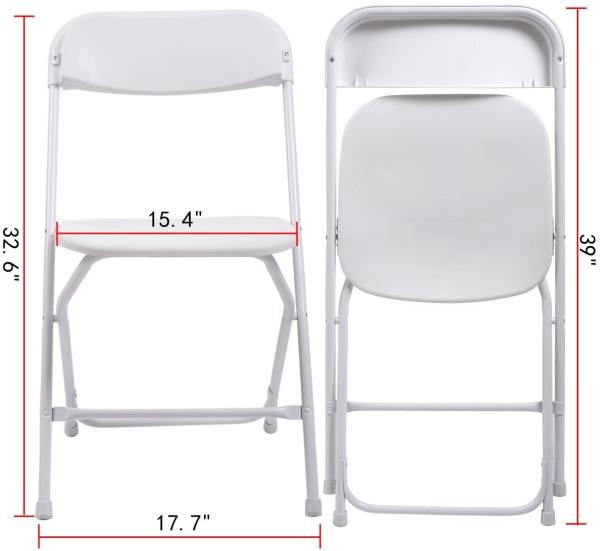 Indoor Outdoor Plastic Folding Chair Stackable White Events Commercial Chair