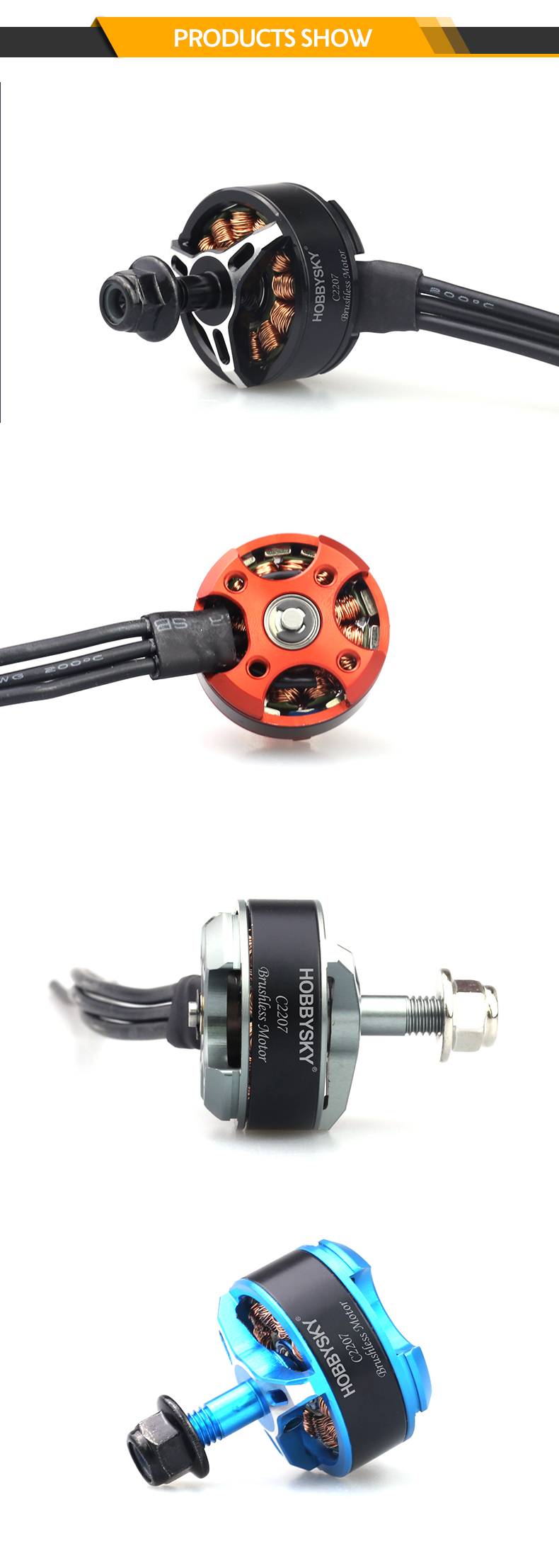 Factory & Customizable & Balanced BLDC  C2207 Brushless Drone Motor for RC Airplane Quadcopter Multicopter